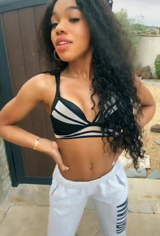 Sexy Teala Dunn Shows Cleavage in Sport Bra