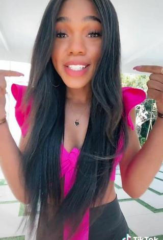 4. Hot Teala Dunn Shows Cleavage in Firefly Rose Crop Top