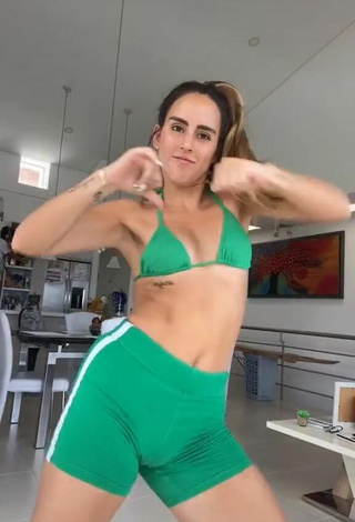 2. Pretty Valeria Sandoval in Green Bikini Top