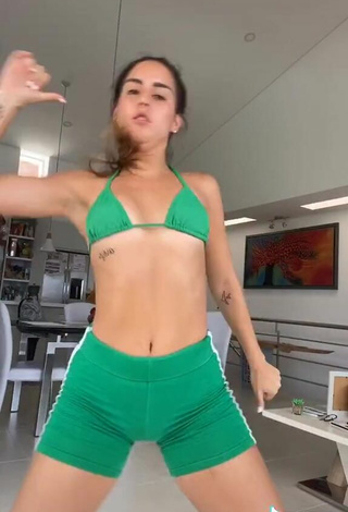 3. Pretty Valeria Sandoval in Green Bikini Top