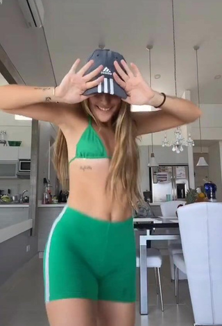 Alluring Valeria Sandoval in Erotic Green Bikini Top