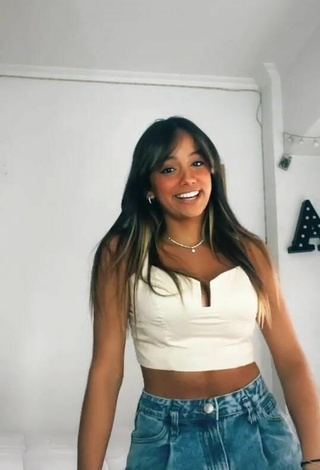 1. Hot Agos Nisi in White Crop Top