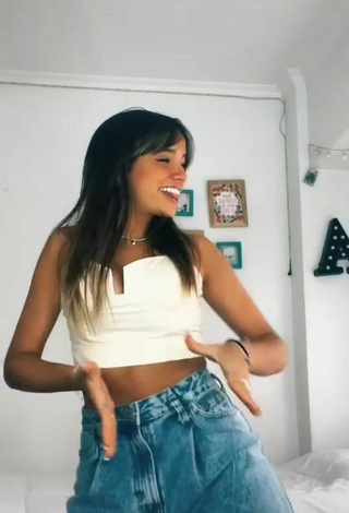 3. Hot Agos Nisi in White Crop Top