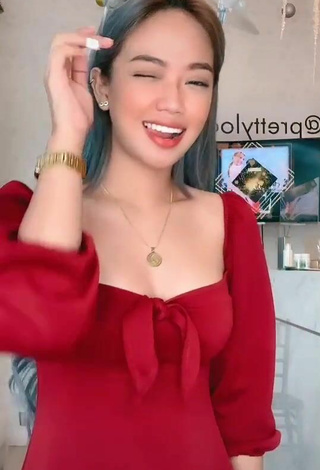 4. Sexy Amber Miles in Red Dress and Bouncing Breasts