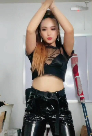 4. Sexy Amber Miles in Black Crop Top