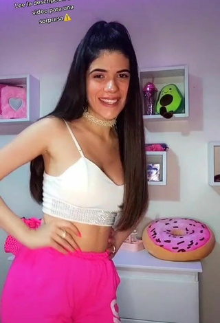 1. Sexy Ana Vallee in White Crop Top
