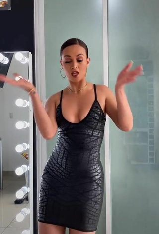 4. Sexy Angie Arizaga Shows Cleavage in Black Dress and Bouncing Boobs