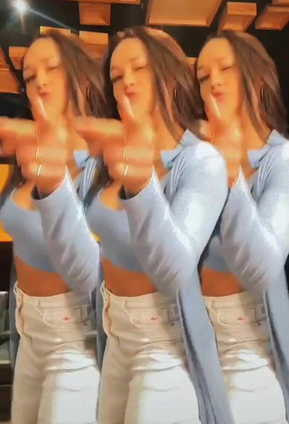 4. Sexy Angie Arizaga in Blue Crop Top