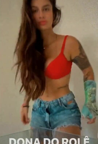 2. Sweetie Bárbara Labres Shows Cleavage in Red Bikini Top