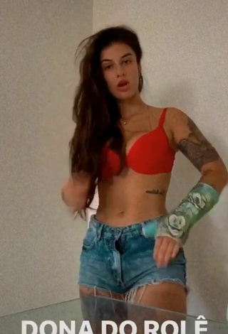 3. Sweetie Bárbara Labres Shows Cleavage in Red Bikini Top