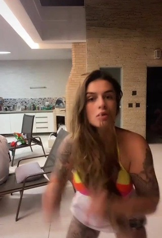 Cute Bárbara Labres Shows Cleavage in Bikini Top