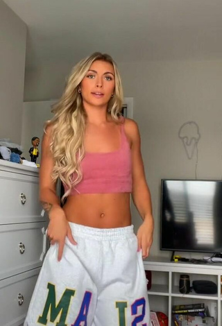 Sexy Carson Roney in Pink Crop Top