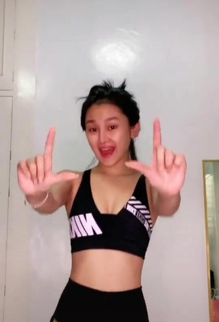 3. Sexy Chienna Filomeno Shows Cleavage in Sport Bra and Bouncing Breasts