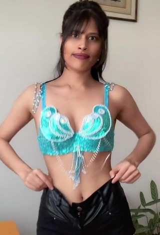 Beautiful XENA in Sexy Blue Crop Top and Bouncing Boobs