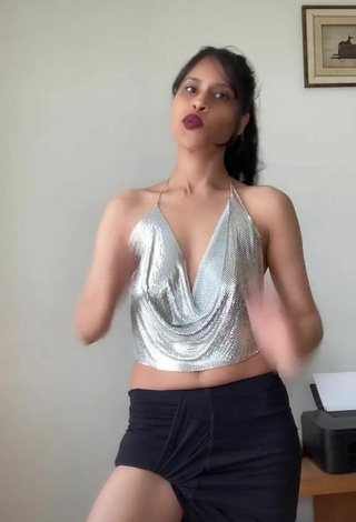 Beautiful XENA in Sexy Silver Top without  Bra and Bouncing Boobs