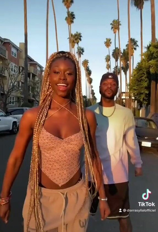 3. Hot Diarra Sylla Shows Cleavage in Crop Top in a Street