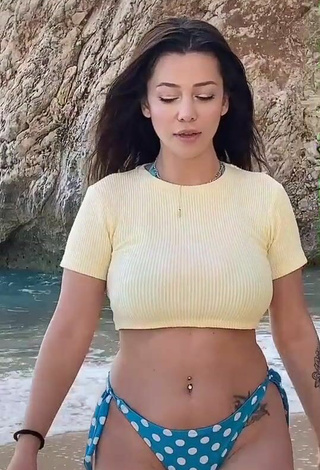 4. Sexy Duygu Aycan in Crop Top at the Beach