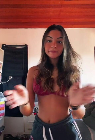 3. Sexy Gabriela Moura Shows Cleavage in Red Bikini Top