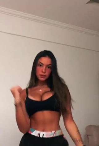 5. Hot Gabriela Moura Shows Cleavage in Black Crop Top and Bouncing Breasts