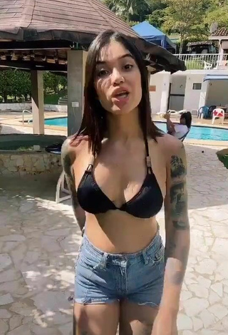 Sexy Jenn Muriel in Black Bikini Top