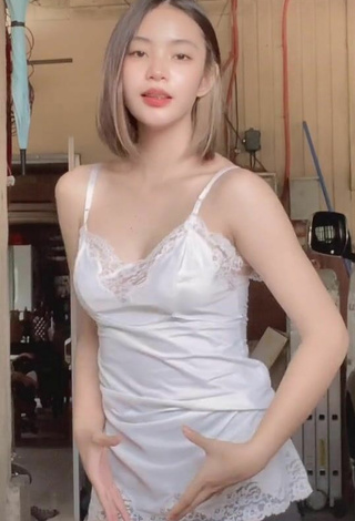 3. Sexy Khate Maekawa in White Dress