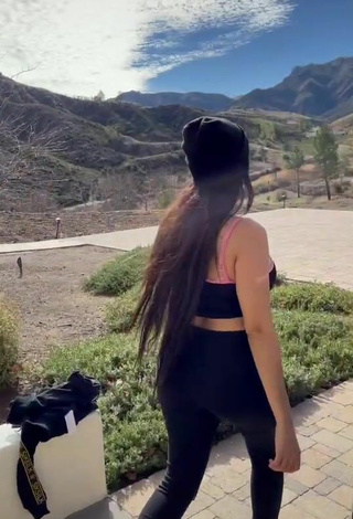 2. Sexy Lana Rose Shows Cleavage in Black Crop Top