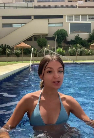 3. Beautiful Larevuelta in Sexy Blue Bikini Top at the Swimming Pool