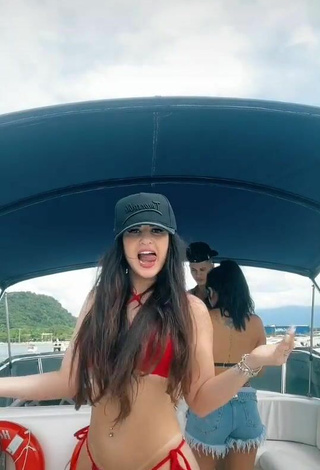 4. Hot Le Azevedo in Red Bikini Top on a Boat