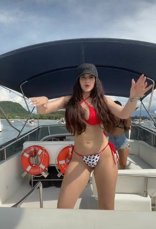 4. Sexy Le Azevedo in Red Bikini Top on a Boat