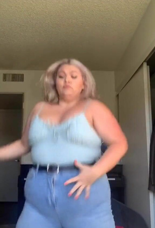 4. Pretty Lexie Lemon Shows Cleavage in Blue Top and Bouncing Tits