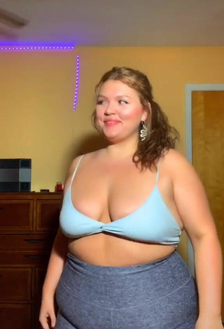 3. Sexy Lexie Lemon Shows Cleavage in Blue Bra and Bouncing Tits