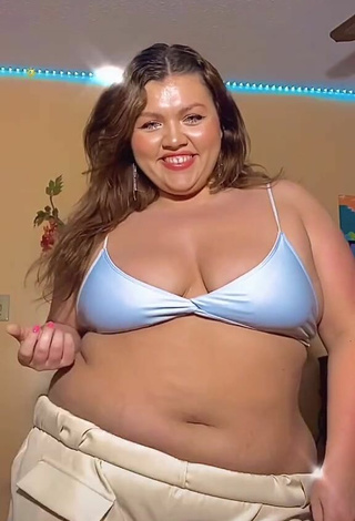 3. Really Cute Lexie Lemon Shows Cleavage in Blue Bikini Top and Bouncing Boobs