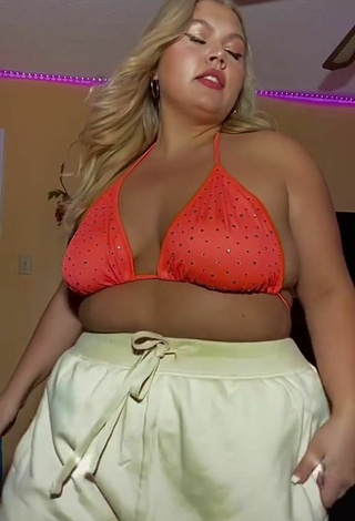 2. Sweet Lexie Lemon in Cute Orange Bikini Top and Bouncing Boobs