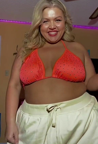 3. Sweet Lexie Lemon in Cute Orange Bikini Top and Bouncing Boobs
