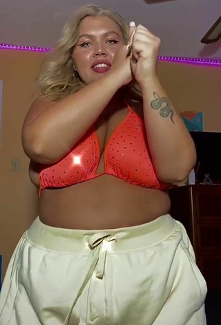 4. Sweet Lexie Lemon in Cute Orange Bikini Top and Bouncing Boobs