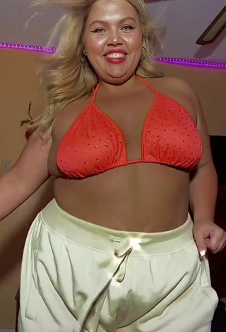 4. Erotic Lexie Lemon in Electric Orange Bikini Top and Bouncing Boobs