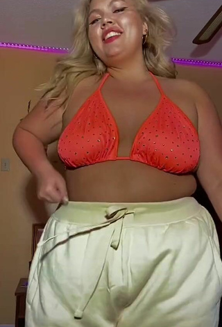 5. Erotic Lexie Lemon in Electric Orange Bikini Top and Bouncing Boobs