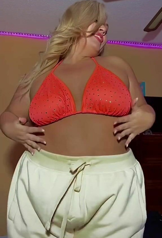 5. Beautiful Lexie Lemon in Sexy Orange Bikini Top and Bouncing Boobs