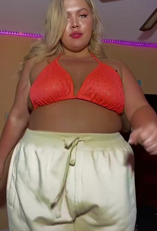 3. Sweetie Lexie Lemon in Orange Bikini Top and Bouncing Tits