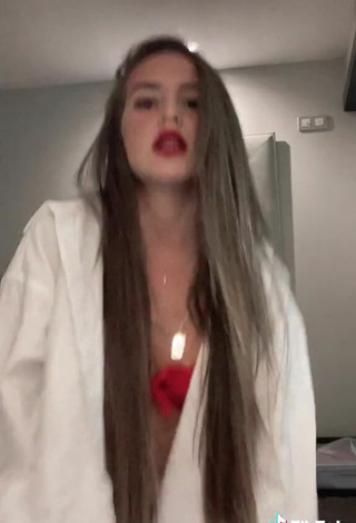 4. Sexy Lidia Rauet in Red Bikini Top