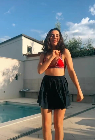 2. Cute Ludovica Olgiati Shows Cleavage in Red Bikini Top
