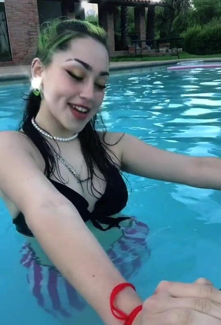 4. Sexy Majo Góngora in Black Bikini Top at the Pool