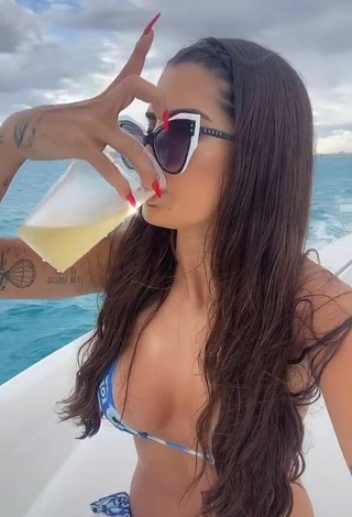 5. Adorable Marina Ferrari Shows Cleavage in Seductive Bikini on a Boat