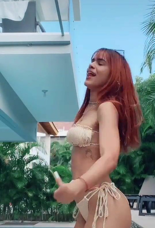 3. Sweetie Melissa Rodriguez Shows Cleavage in Beige Bikini