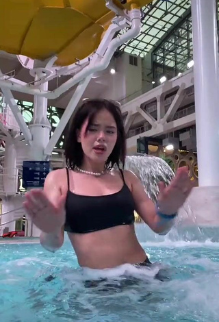 5. Sexy Alina Tereshchenko in Black Bikini Top at the Swimming Pool