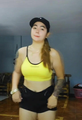 Sexy Roxanne Timbas in Yellow Crop Top