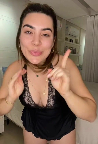 Sexy Naiara Azevedo Shows Cleavage in Black Overall