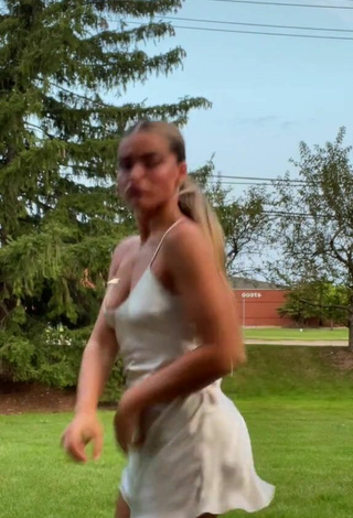 4. Sexy Giulia Amato in White Dress and Bouncing Tits without  Bra