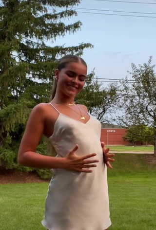 5. Sexy Giulia Amato in White Dress and Bouncing Tits without  Bra