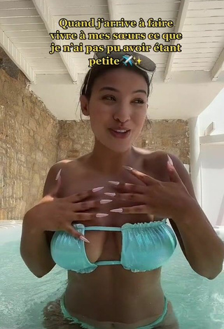 3. Sexy Nourhène Shows Cleavage in Bikini at the Pool